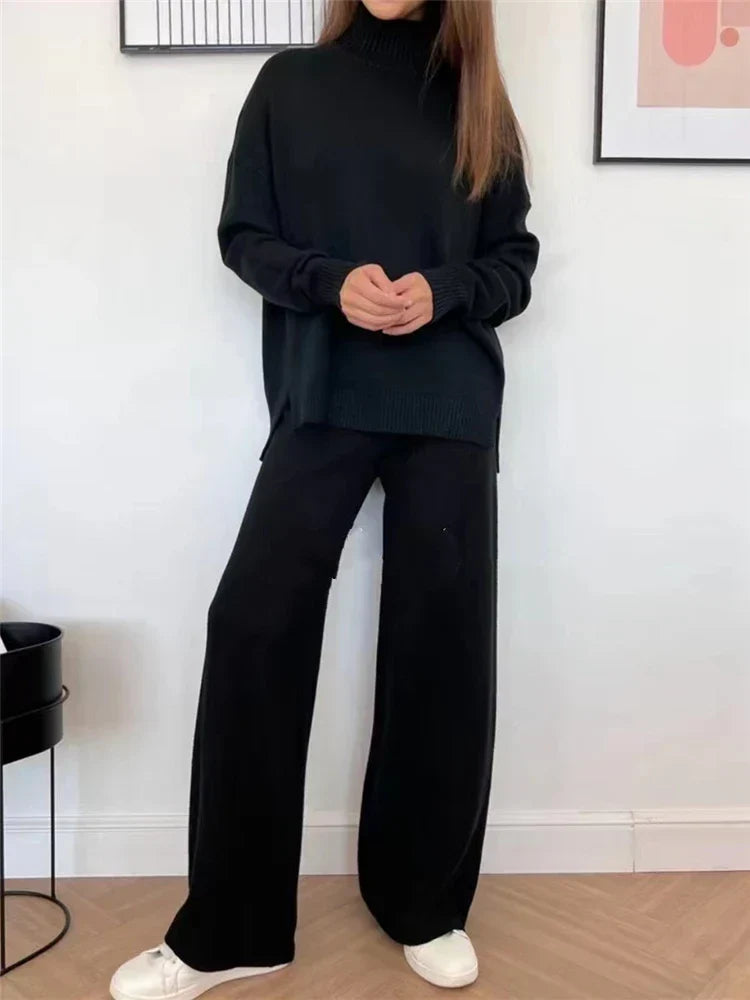 WW | teilige Loungewear-Set - gestrickter Damenpullover und Hose