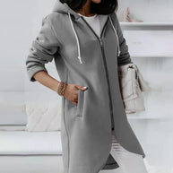 WW | Kapuzenstrickjacke mit geschwungenem Saum