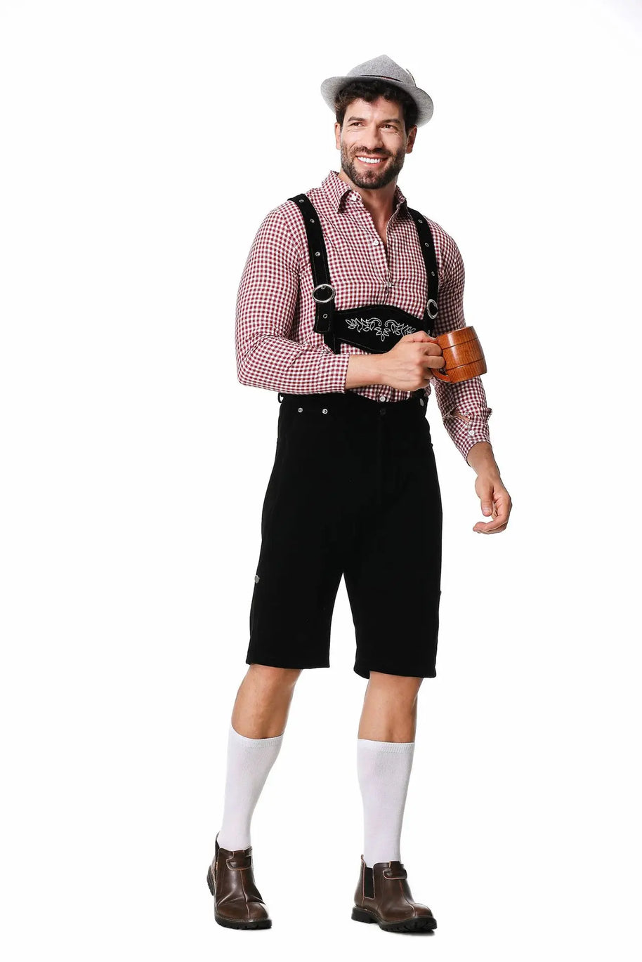 WW | Herren Trachten Lederhose Mit Hosenträgern Perfekt Für Oktoberfest Und Volksfeste