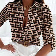 WW | Button-Down-Bluse mit auffälligem Druck für Damen