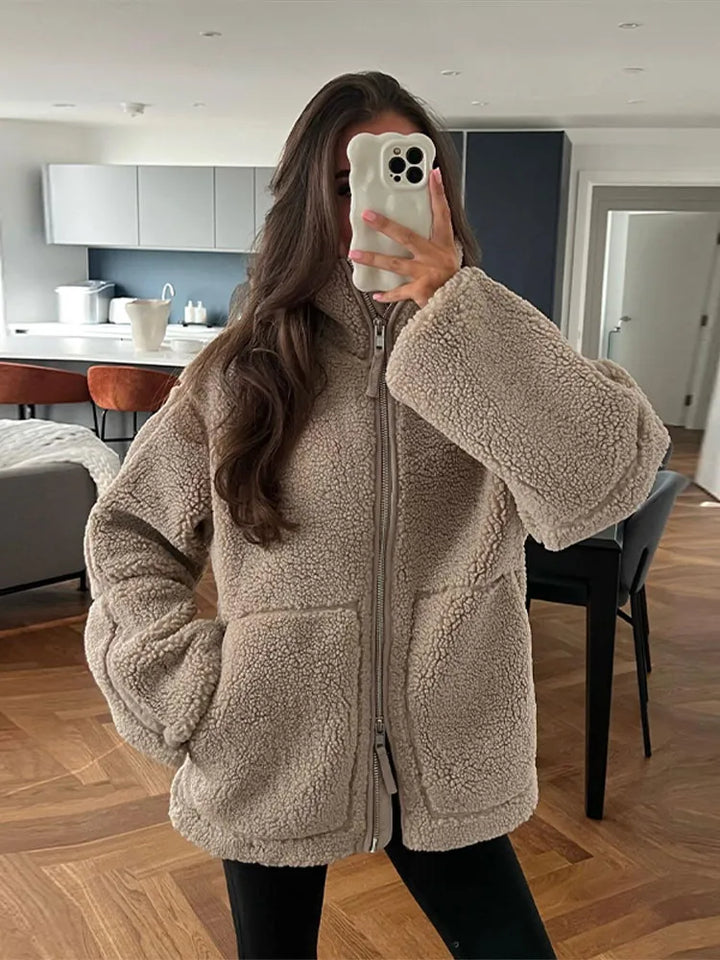 W&W Mode | Warmer Teddy-Mantel Mit Kapuze Für Frauen
