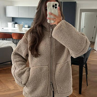 WW | Warmer Teddy-Mantel Mit Kapuze Für Frauen
