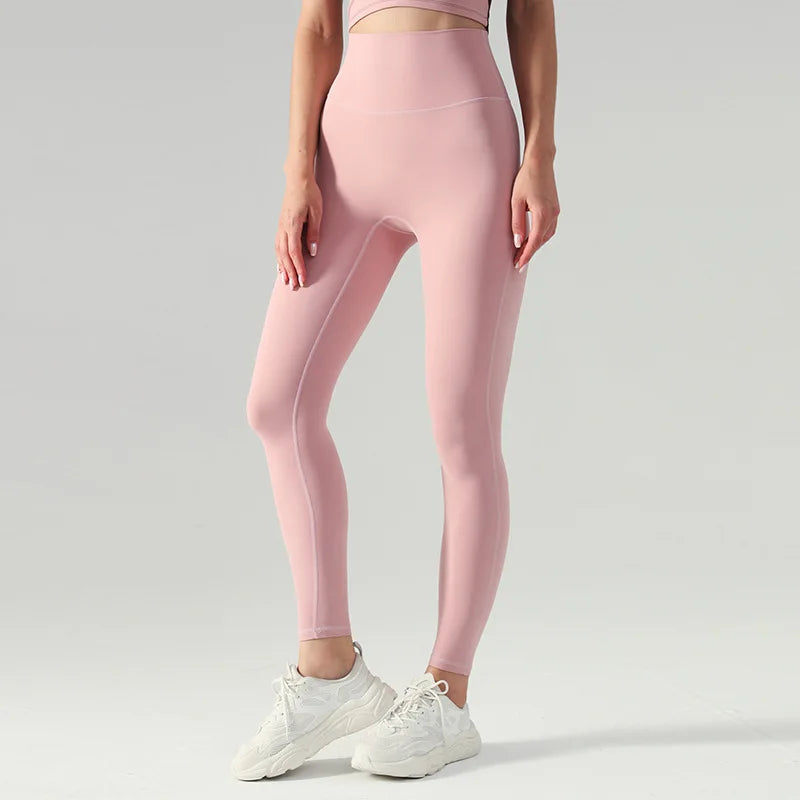 WW | Emily Sportswear Naked Hochtaillierte Tight Yoga Hosen Doppelseitig Gebürstet Pfirsich Po-Hebende Lauf Sport Fitness Leggings