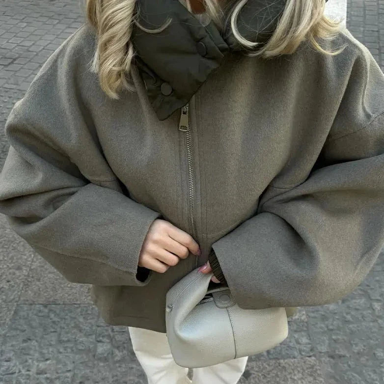 W&W - Lässige lockere Frauen Kapuzenjacke