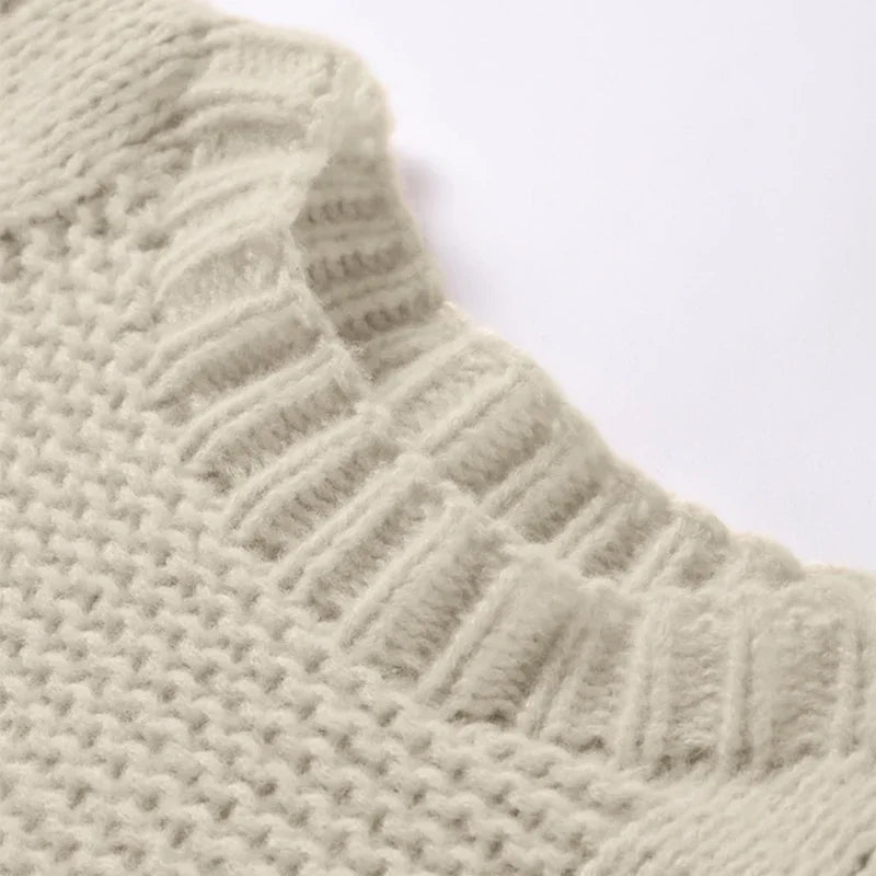 WW - Damen grob gestrickter Oversize-Pullover
