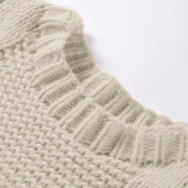 WW - Damen grob gestrickter Oversize-Pullover