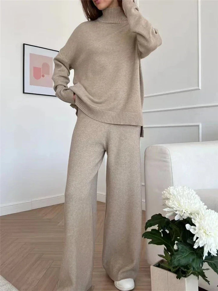 W&W Mode | teilige Loungewear-Set - gestrickter Damenpullover und Hose