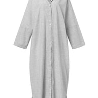 WW Gestreiftes Kleid | Lässiges oversized Maxi-Kleid mit langen Ärmeln für Damen