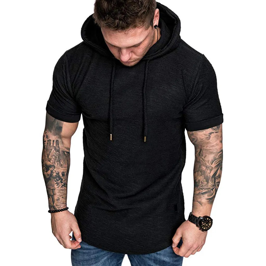 WW | Herren Kapuzenpulli Mit Kurzen Ärmeln Und Kordelzug, Bequem Und Stilvoll