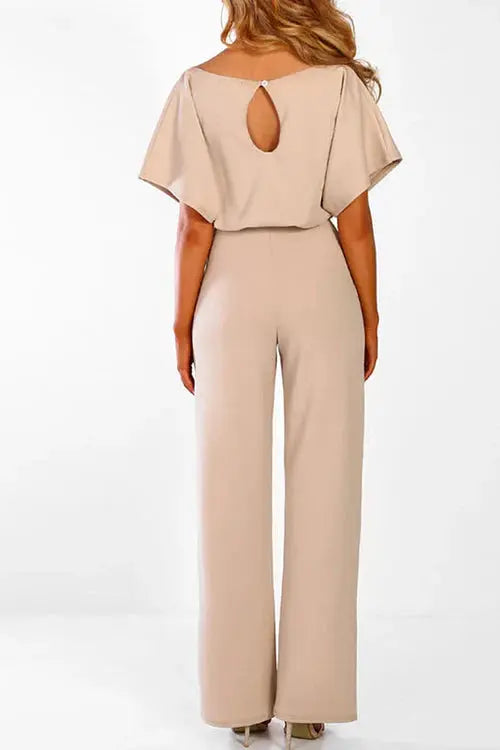 WW | Eleganter Jumpsuit mit weitem Bein und Taillengürtel