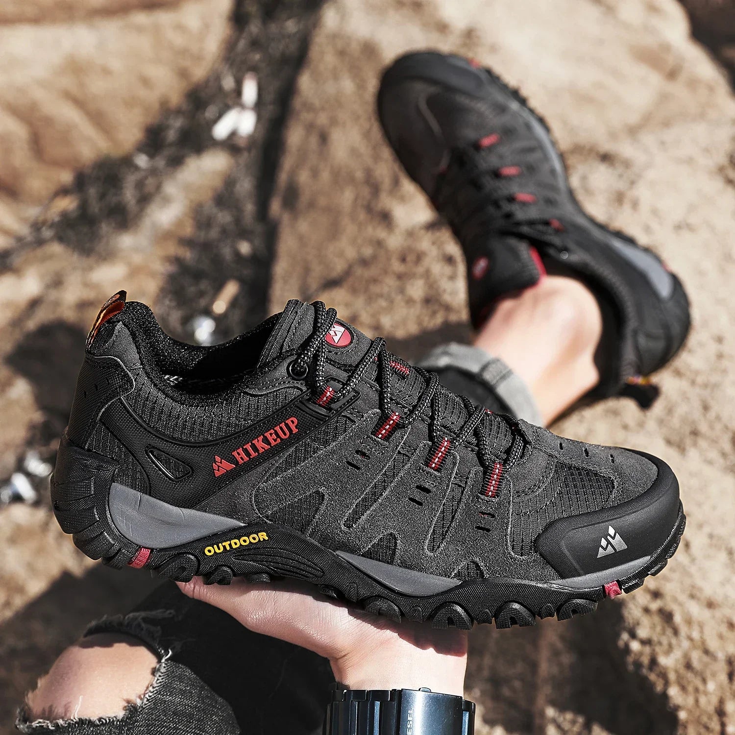 WW | Niedrig Wasserabweisende Wanderschuhe Mit Robuster Sohle Für Herren