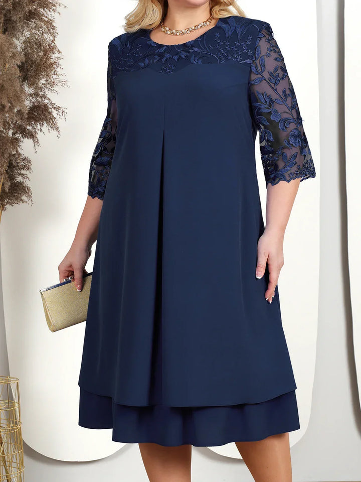 W&W Mode | Bankettkleid in Übergröße Mit Bestickten Ärmeln