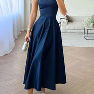 WW | Modernes Ärmelloses Maxikleid Mit Hoher Taille Für Frauen