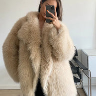 WW - Schlanker Faux Fur Mantel