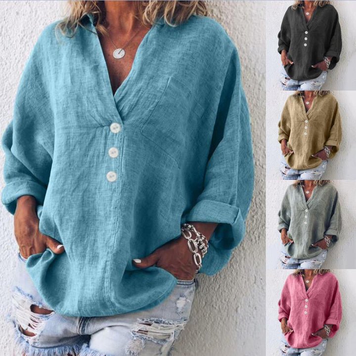 W&W Mode | Leinenbluse Mit V-ausschnitt Für Damen