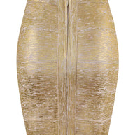 WW | Großhandel Frauen Sommermode Sexy Gold Bronze Bandage Rock Designer Nachtclub Bodycon Bleistiftrock Faldas 46Cm