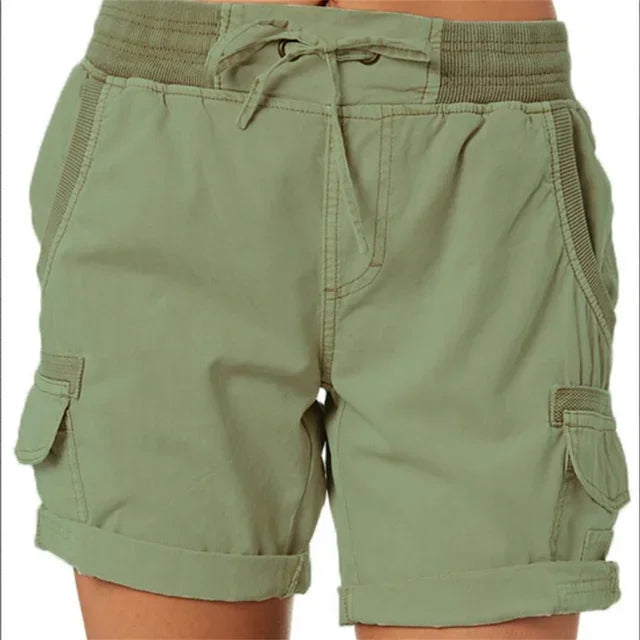 WW | Damen Cargo Shorts Aus Baumwolle Und Leinen