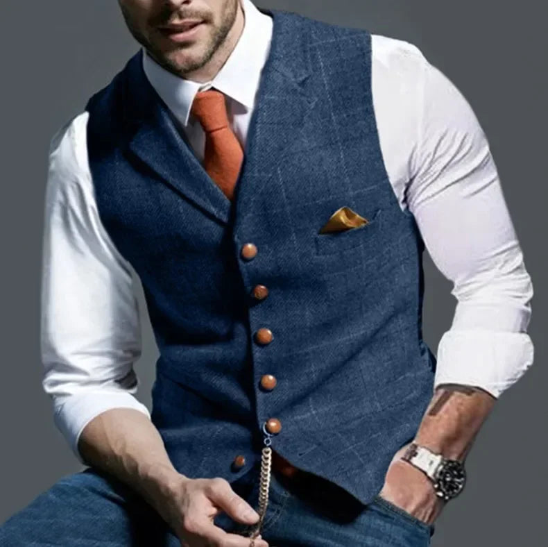 WW | Elegantes Slim Fit Tweed Weste Für Männer