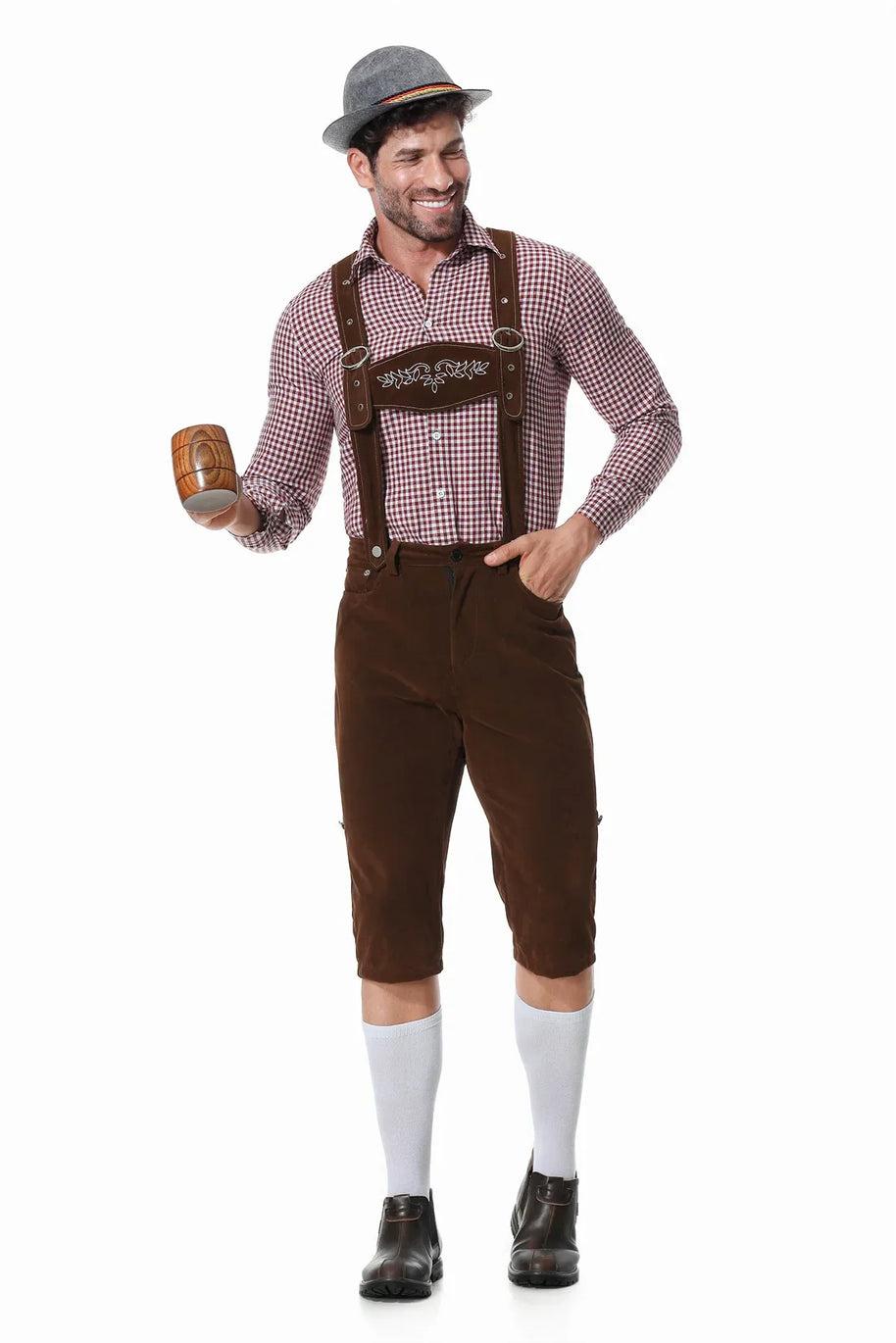 WW | Herren Trachten Lederhose Mit Hosenträgern Perfekt Für Oktoberfest Und Volksfeste