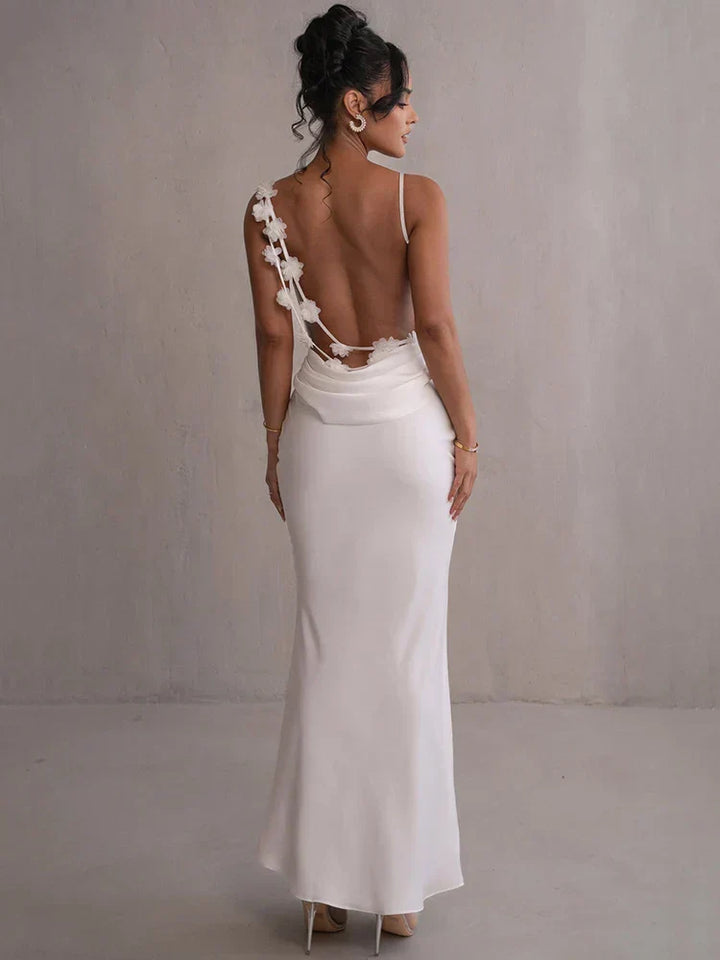 W&W Mode | Langes Rückenfreies Blumenkleid