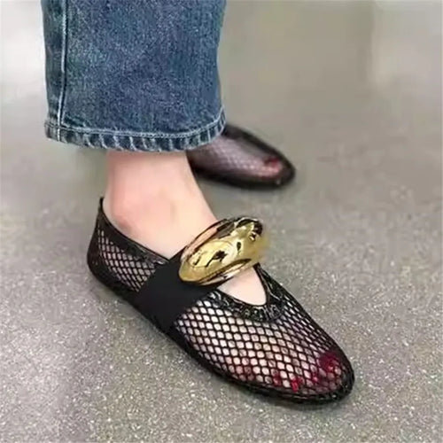Damen Ballerinas mit Mesh-Obermaterial und elastischem Band