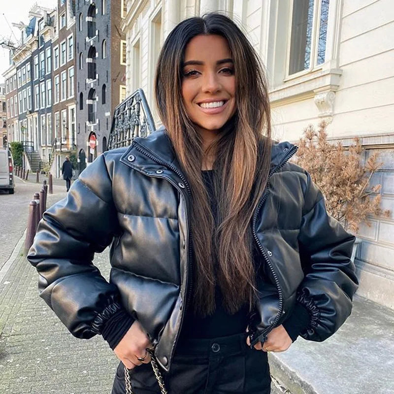 WW | Gepolsterte Lederjacke für Damen