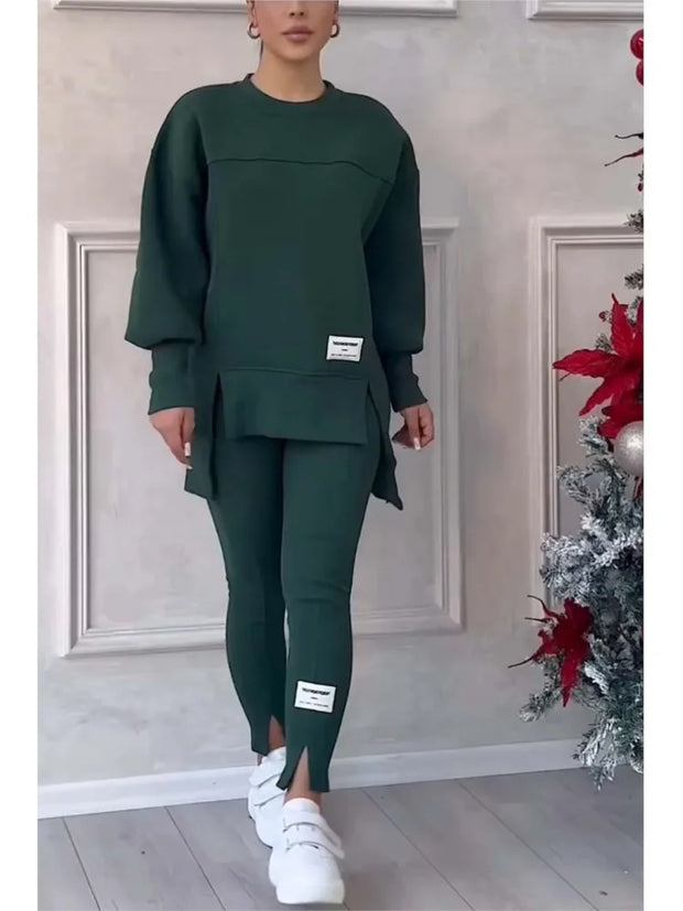 WW | Winter-Trainingsanzug für Damen mit unregelmäßigem Buchstabendruck