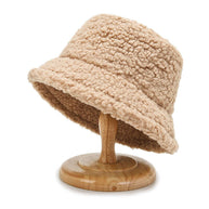 WW Damen-Lammwoll-Bucket-Hut | Warme Outdoor-Panama-Mütze für Frauen