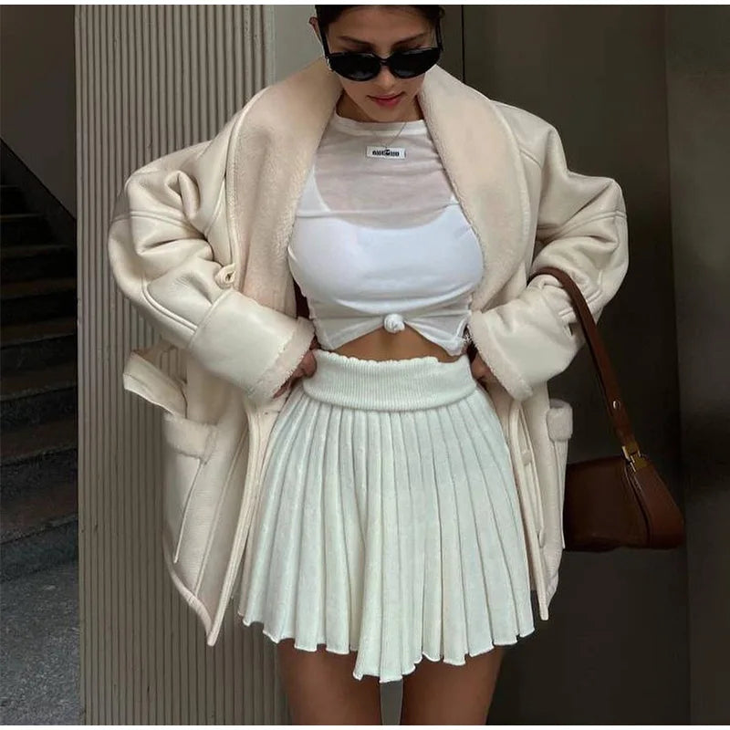 Winter Lederjacke mit Pelz