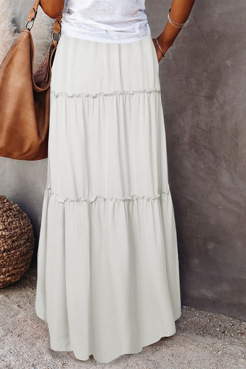 W&W Mode | Langer Hochtaillierter Maxi Rock