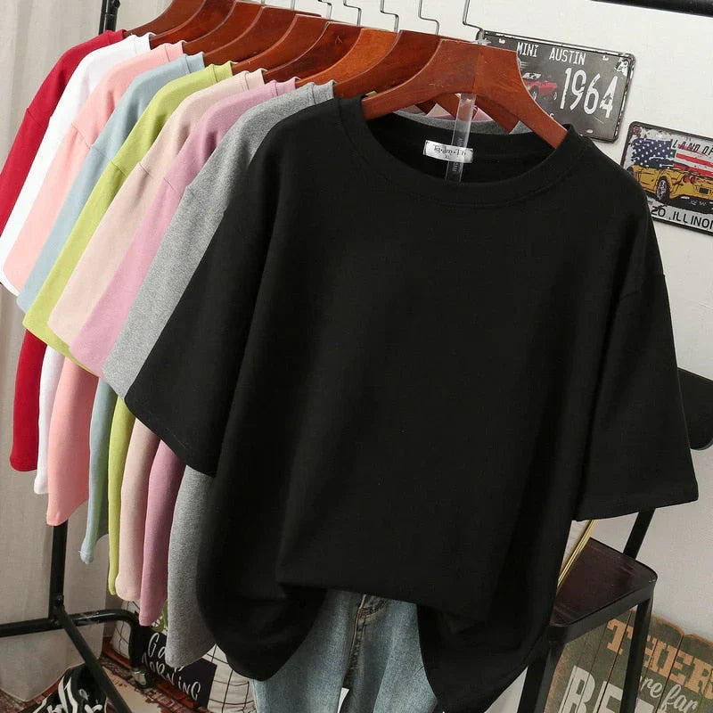 W&W Mode | Kuscheliges Baumwoll-Basic T-Shirt In Übergröße für Frauen