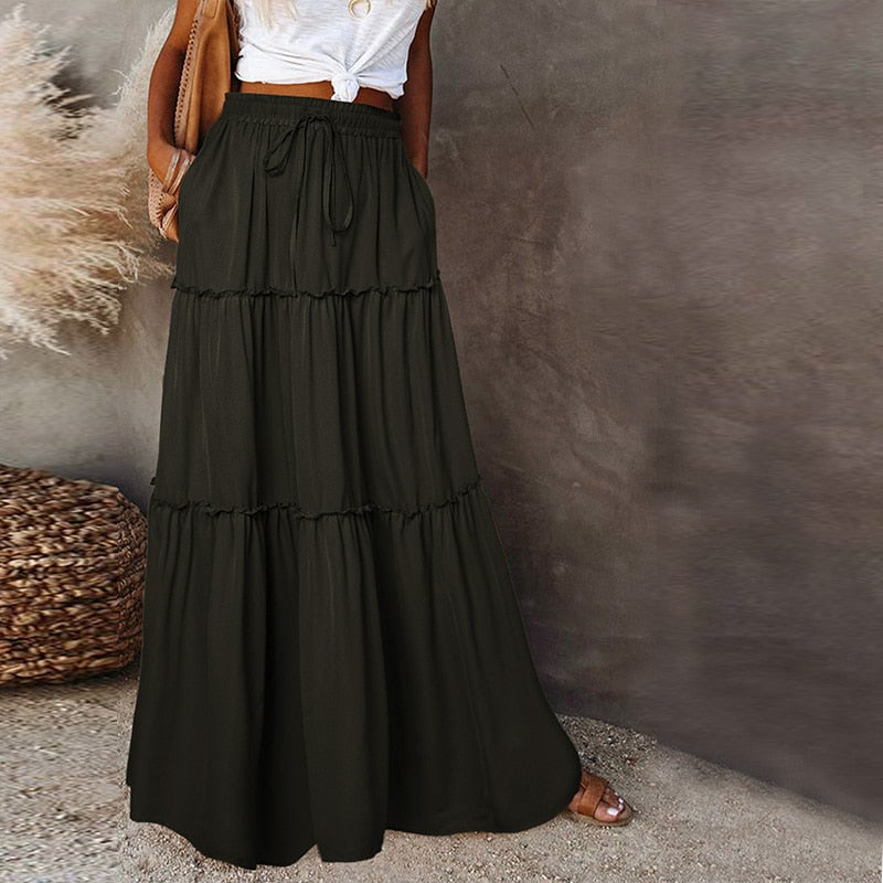 WW | Langer Hochtaillierter Maxi Rock