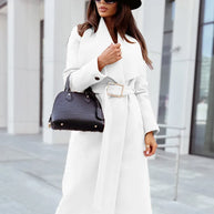 WW | for Women - Long and Tailored - Wide Collar - Fabric Belt with Buckle