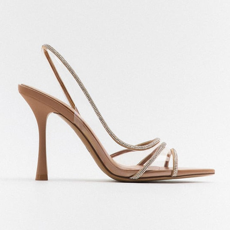 WW Elegante High-Heeled Sandalen | Stiletto Slingback Peep Toe Schuhe