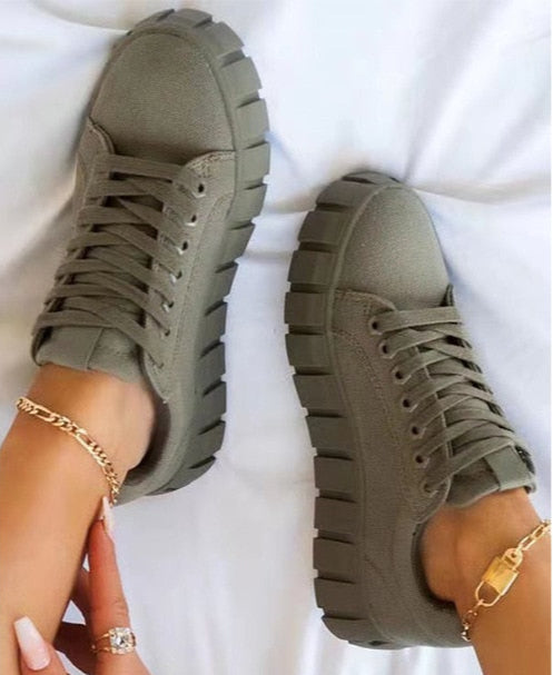 WW | Wildleder Sneakers Mit Klobigem Plateau Für Damen