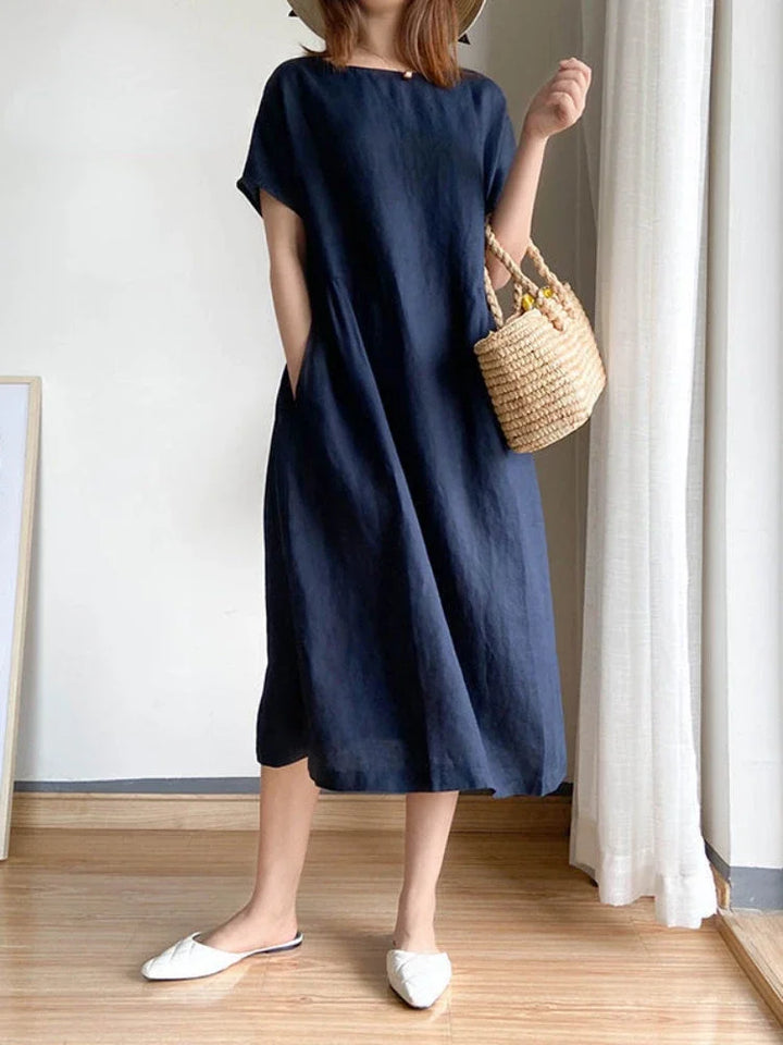 W&W Mode | Einfarbig Midi Kleid Aus
