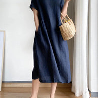 WW | Einfarbig Midi Kleid Aus