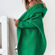 WW | Superweiche Gestrickte Strickjacke Mit Taschen Und Kapuze Für Damen