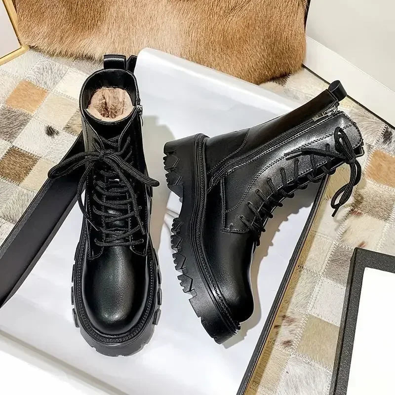 WW | Wasserdichte Schnürstiefel mit Fellfutter