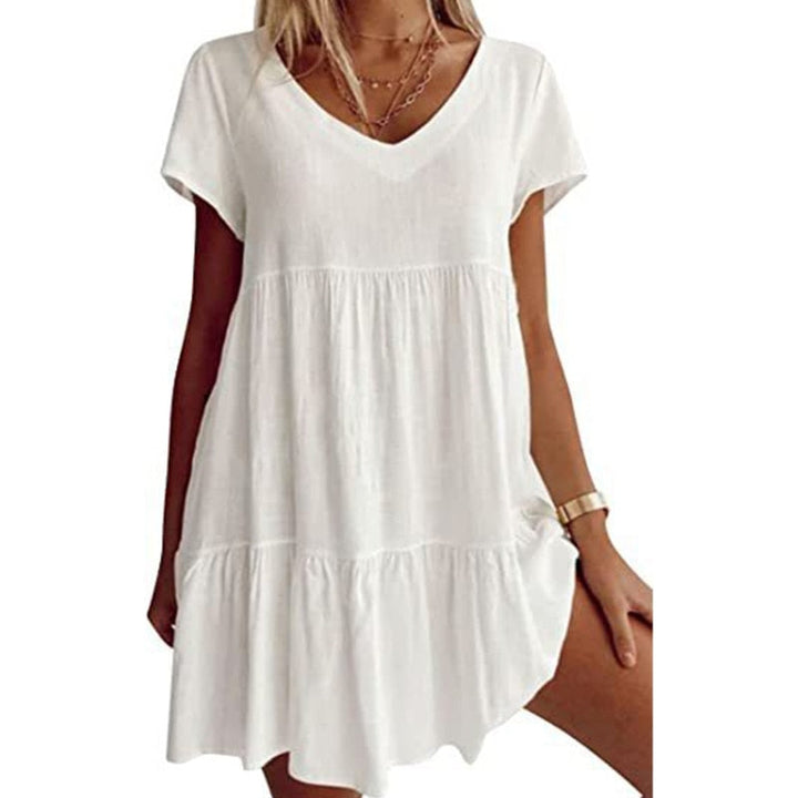 W&W Mode kurzärmeliges gewebtes Kleid