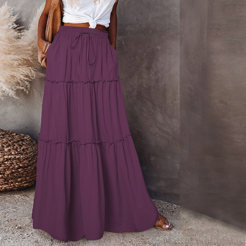 W&W Mode | Langer Hochtaillierter Maxi Rock