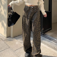 WW | Modische Leopardenmuster Jeans Für Damen
