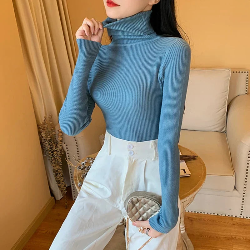W&W Mode - Damen-Ripp-Turtleneck für elegante Raffinesse
