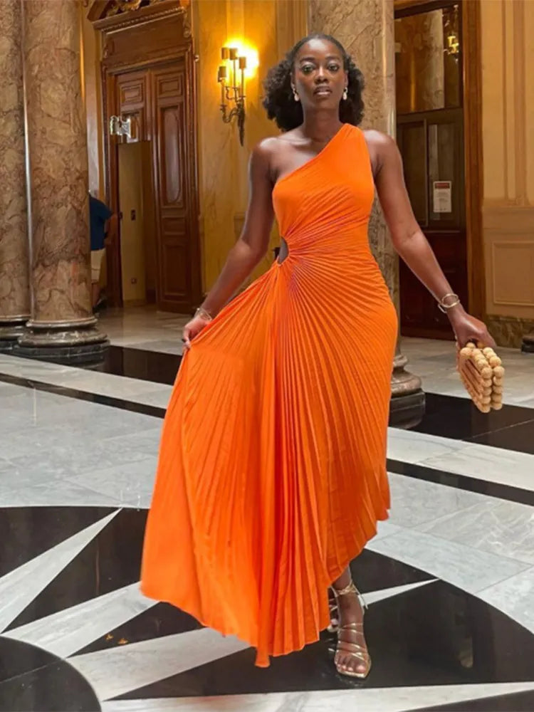 W&W Mode - Abendkleid mit Volants und Lederbesatz für Damen
