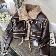 WW | Kurz Geschnittene Lederjacke Mit Lammfell