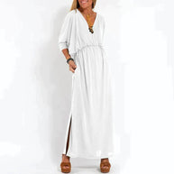 WW | Elegantes Boho-Maxikleid mit Taillenband