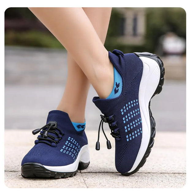 WW - Atmungsaktive Slip-On-Sportschuhe zum Gehen für Damen | Leichte Slip-On-Wander-Sneaker aus Mesh für Damen