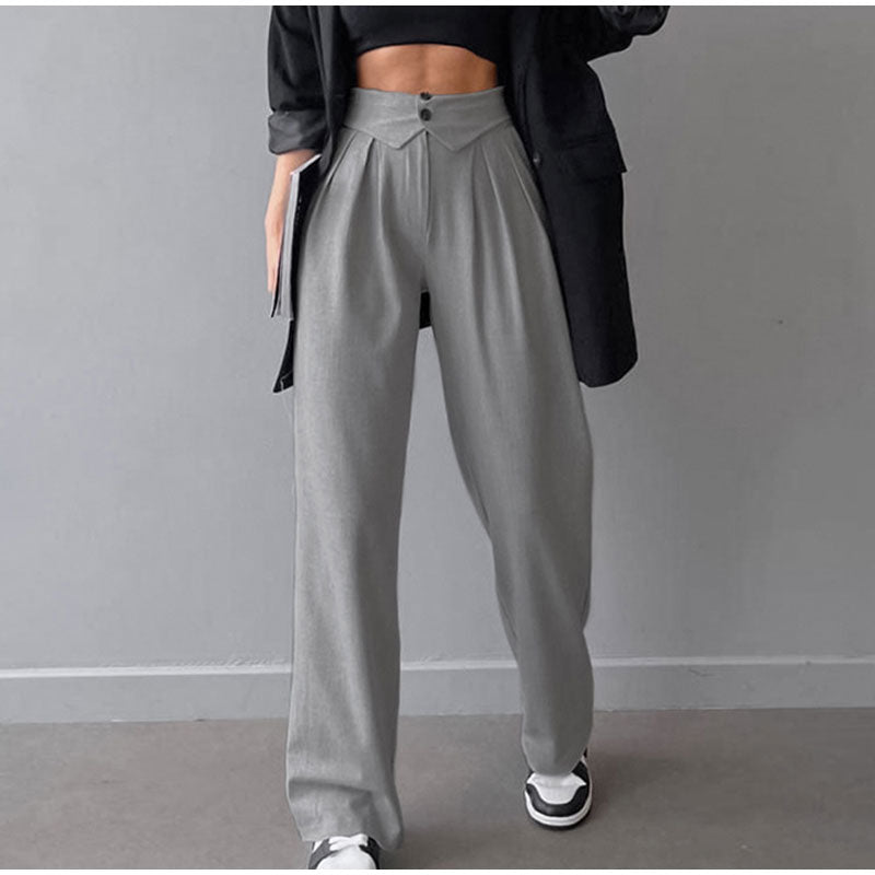 WW | Stilvolle High-Waist-Hose mit Falten
