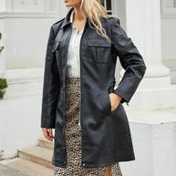 Slim-Jacke aus Kunstleder