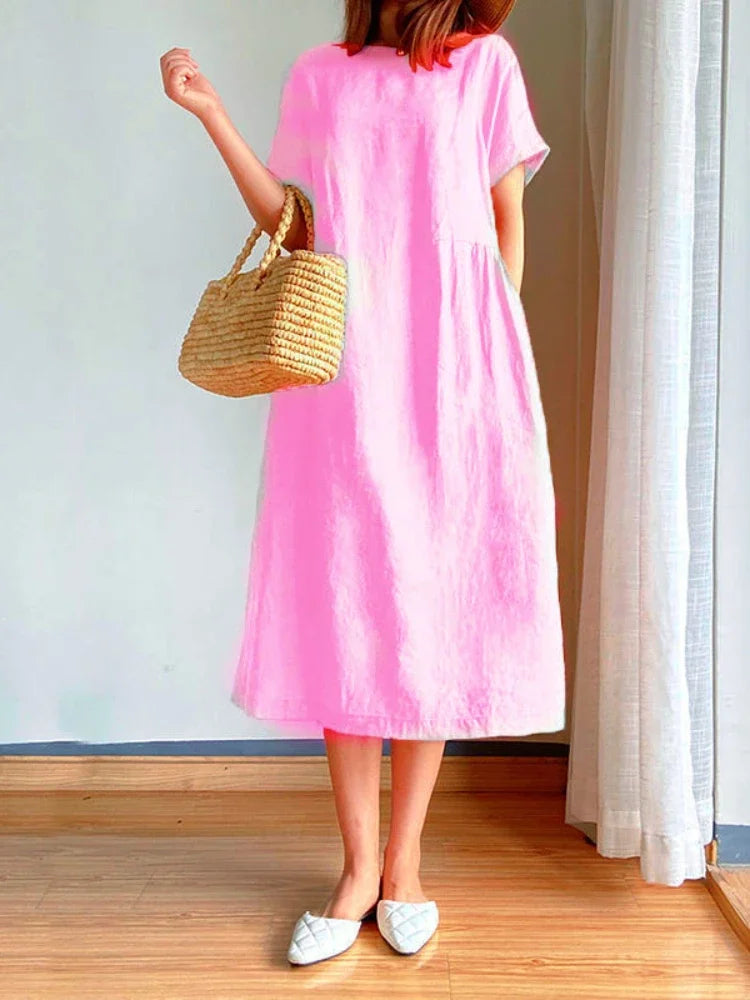 WW | Einfarbig Midi Kleid Aus